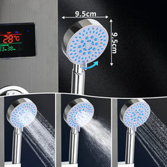 SWANEW LED Duschpaneel, Regendusche Duschsystem, 5-in-1, mit Temperaturanzeige, Edelstahl Duschsäule