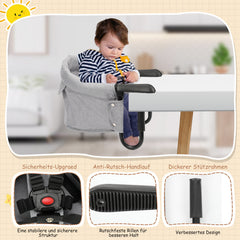 SWANEW Tischsitz Faltbar Babysitz, Verstellbar Sitzerhöhung, für 2-8.5cm Dicke Tische