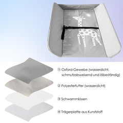 SWANEW Baby Wickeltisch Klappbar, Wickelkombination, mit 4 Rollen