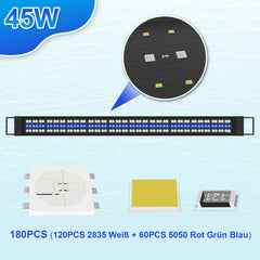 SWANEW LED Aquarium Beleuchtung 18W/30W/45W, Aquarienbeleuchtung 24/7 Modus, wasserdicht, 55-150cm, Aufsetzleuchte Vollspektrum Licht
