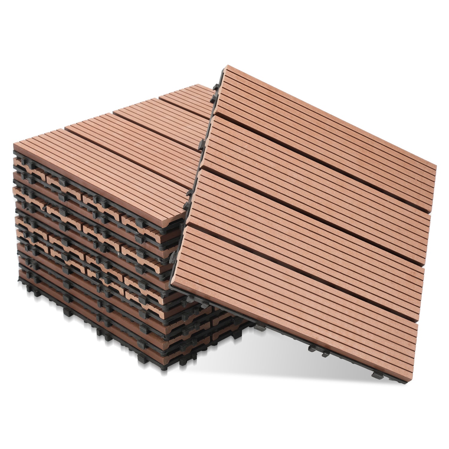 WPC Terrassenfliesen mit Klick-System