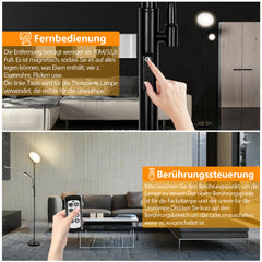 SWANEW LED Stehleuchte 27W Dimmbar Stehlampe, Deckenfluter mit 2 Lampen, Leseleuchte mit Fernbedienung, 175cm