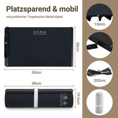 SWANEW Warmhalteplatte Elektrisch, 240W Faltbare Speisenwärmer, mit Kindersicherung, 65x38 cm