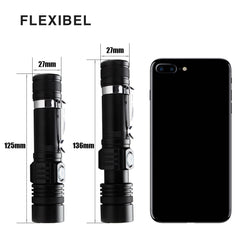 SWANEW 2x Super hell Taschenlampe LED Taschenlampen Taktisches Fackel USB 18650 Akku Batterie Flashlight wiederaufladbare