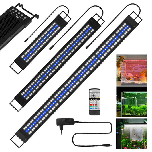 SWANEW LED Aquarium Beleuchtung 18W/30W/45W, Aquarienbeleuchtung 24/7 Modus, wasserdicht, 55-150cm, Aufsetzleuchte Vollspektrum Licht