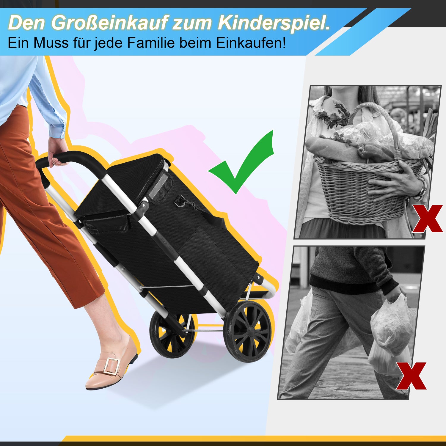 Einkaufstrolley klappbar Einkaufswagen