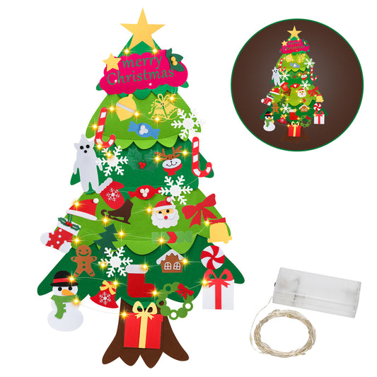 SWANEW Filz Weihnachtsbaum, DIY Lichterketten für Kinder