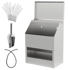 Hühnerfutterautomat mit Deckel & Wandhalterung
