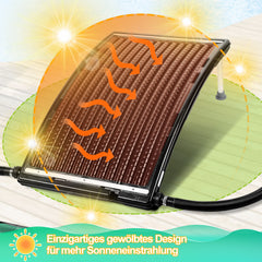 SWANEW Poolheizung Solar Solarheizung Pool 110 x 65 x 15 cm Sonnenkollektor Pool Anschluss Ø 38 mm Pool Heizungen Solar für Warmwasser Schwimmbad Gartendusche Pool