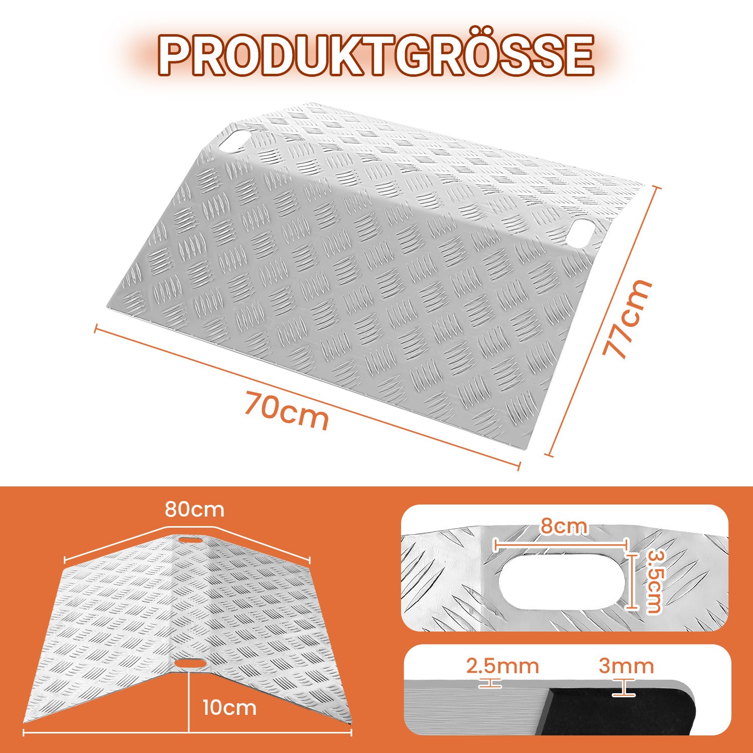 Türschwellenrampe aus Aluminium 60/80/100cm