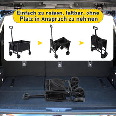 SWANEW Bollerwagen, Ware Gerätewagen, Handwagen, Transportwagen, mit klappbarer Seitenwand, 60 L