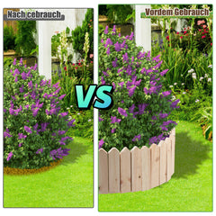 SWANEW Rasenkante Holz, Beetumrandung, Steckzaun, Gartenpalisade