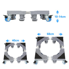 SWANEW Waschmaschinen Untergestell, 41-65cm 8 Füße und 4 Räder, Verstellbare Waschmaschine Sockel, Podeste & Rahmen für Gefrierschrank