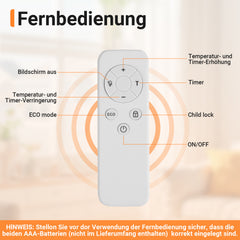 SWANEW Infrarotheizung, 450W Elektroheizung, Standgerät, Wandmontage