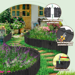 SWANEW Rasenkante Holz, Beetumrandung, Steckzaun, Gartenpalisade