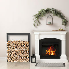 SWANEW Kaminholzregal, Brennholzregal, Holzstapelhilfe, Feuerholzregal aus Metall