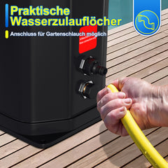 SWANEW Solardusche 20/35/40 Liter Solar Gartendusche Inkl. Schutzhaube und 180° Regenduschkopf, bis 60°C, 50 PSI Wasserdruck, ohne Stromanschluss, fĂŒr den Garten Urlaub und Camping