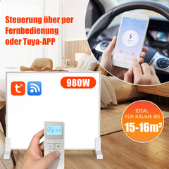 SWANEW Infrarotheizung 300W-1200W mit Thermostat, Infrarot Wandheizung mit Überhitzungsschutz, Wandheizung Elektrisch, Mobile & Energiesparend