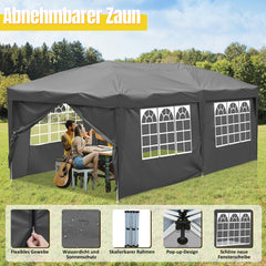 SWANEW Faltpavillon, 3x6m Pop Up Pavillon, Gazebo mit Zentralverriegelung, Höhenverstellbarer Partyzelt