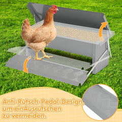 SWANEW Futterautomat hühner, Huhn Gänse Futterspender, 5 kg, mit Handschuhen und Löffel