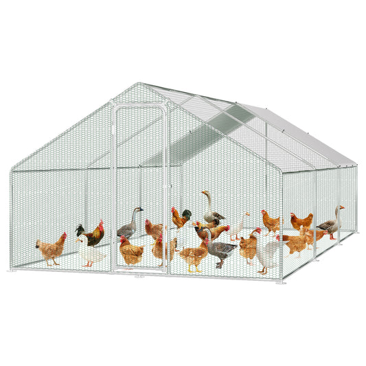 SWANEW Hühnerstall, Hühnerhaus, Freilaufgehege, 3x6x2m, Kleintierstall