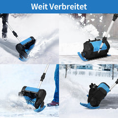 SWANEW Akku-Schneefräse, Schneekehrmaschine, Elektrischer Räumer, mit 2Akku und Ladegerät Räumer