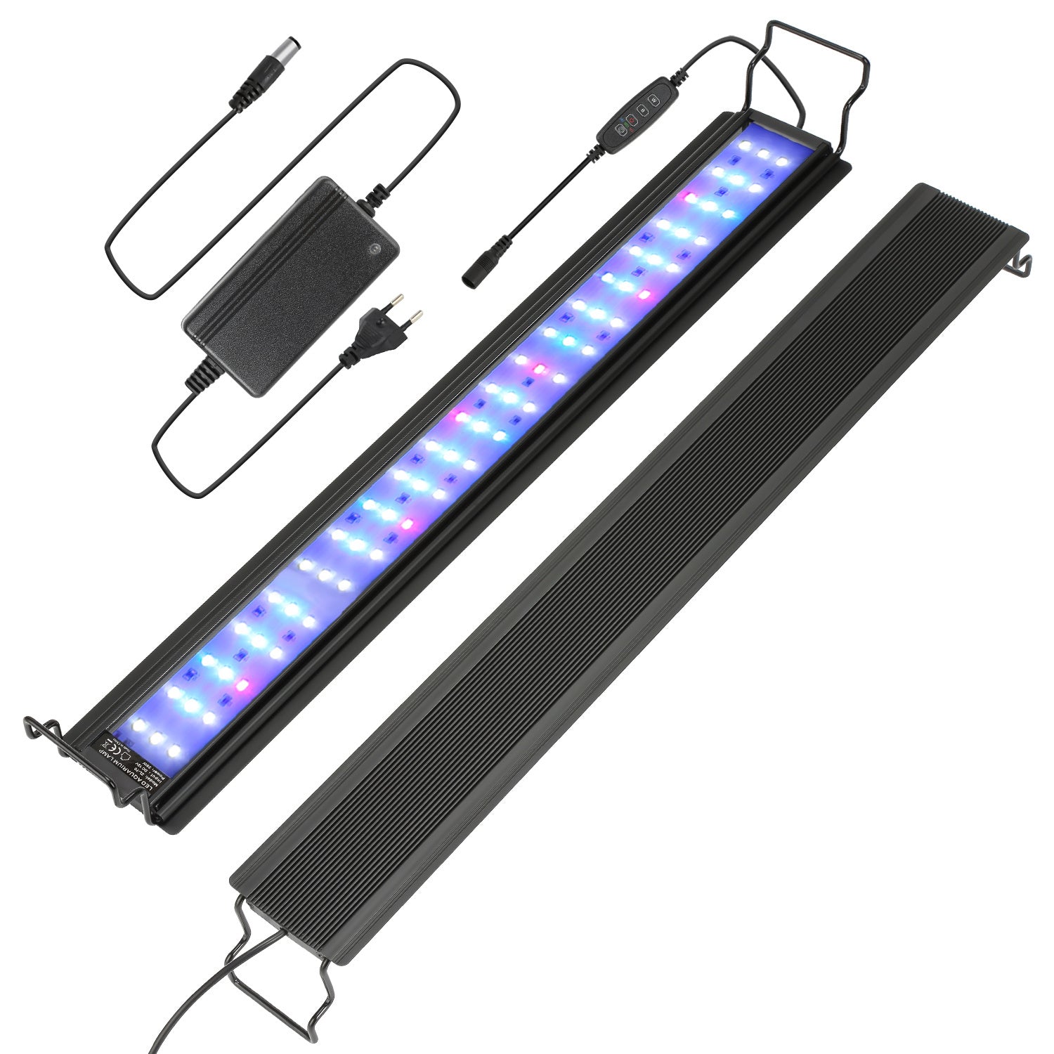 SWANEW Aquarium LED Beleuchtung RGB Spectrum, Aquarienbeleuchtung Dimmbare, Aquarium Lampe mit ausziehbarer Halterung, Aquariumleuchte