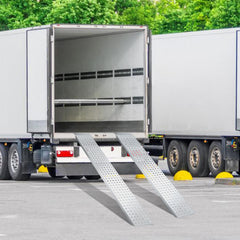 SWANEW 2X Auffahrrampe 160cm, Rutschfeste Verladeschiene Verladerampe 400kg, Auto Laderampe Verzinkter Stahl