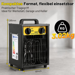 SWANEW Heizlüfter 2000W, 3000W, Bauheizer mit Metallgehäuse