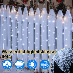 SWANEW Eiszapfen Lichterkette, mit Fernbedienung, Außen, 8 Modi & Timer, Weihnachtsdeko