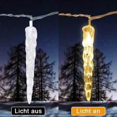SWANEW Eiszapfen lichterkette, 40LEDs Eiszapfen, Weihnachtsbeleuchtung Innen & Außen Deko