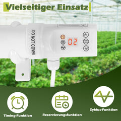SWANEW Gewächshausheizung mit thermostat, Gewächshaus Heizung, Elektrische Heizung für Gewächshäuser, Frostwächter
