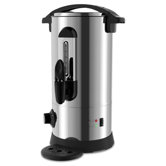 SWANEW Glühweinkocher 8L, Glühweinkessel aus Edelstahl, 1500W Heißgetränkeautomat, Heißgetränkespender, mit Füllstandanzeige