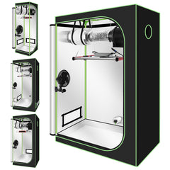 SWANEW Growzelt Komplettset, Growbox mit LED Grow Lampe, Gewächshaus, Pflanzenzelt inkl. Belüftungssystem