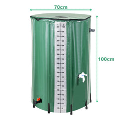 SWANEW Faltbare Regentonne, 380L Regenwassertank Mit Wasserhahn und Ablassventil, Tragbarer Wasserspeicher Regenfass, PVC Wassertank (Mit Skala)