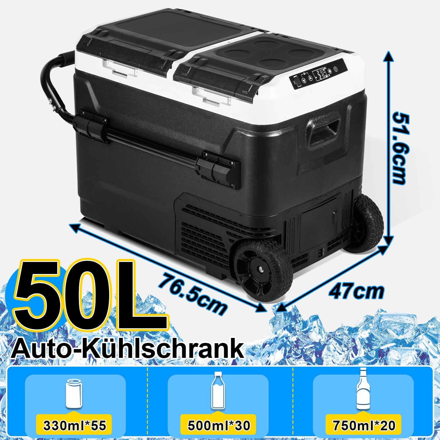 SWANEW Kompressor Kühlbox elektrisch, Doppeltür Doppelzone Auto Kühlschrank, mit Bluetooth-Steuerung