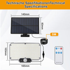 SWANEW LED Solar Wandleuchte, Wandfluter mit Bewegungsmelder, Gartenbeleuchtung Solarlampen