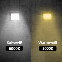 SWANEW LED Strahler, 20/30/50/100W LED Fluter, Warmweiß/Kaltweiß Außenstrahler, IP66 Scheinwerfer (kein Stecker)