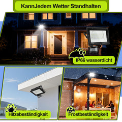 SWANEW 10-100W LED Strahler mit Bewegungsmelder, LED Fluter Kaltweiß Wandstrahler Außen IP66, Scheinwerfer, Gartenlampe, Baustrahler (kein Stecker)