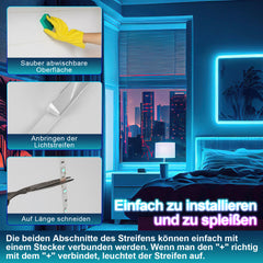 SWANEW Led Streifen Selbstklebend, RGB SMD 5050 Dimmbar LED Strip, 20 Farbwechsel Led Band mit 44-Tasten-Fernbedienung, für die Beleuchtung von Haus, Party