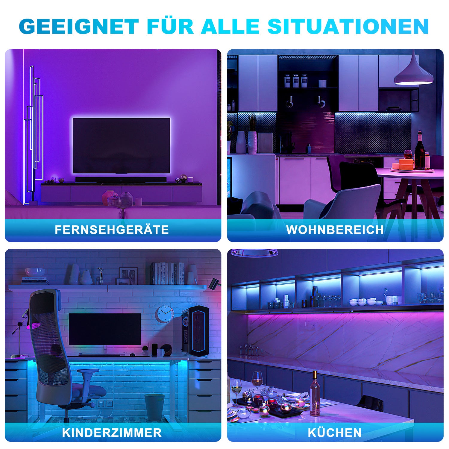 SWANEW Led Streifen Selbstklebend, RGB SMD 5050 Dimmbar LED Strip, 20 Farbwechsel Led Band mit 44-Tasten-Fernbedienung, für die Beleuchtung von Haus, Party