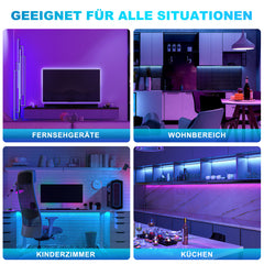 SWANEW Led Streifen Selbstklebend, RGB SMD 5050 Dimmbar LED Strip, 20 Farbwechsel Led Band mit 44-Tasten-Fernbedienung, für die Beleuchtung von Haus, Party