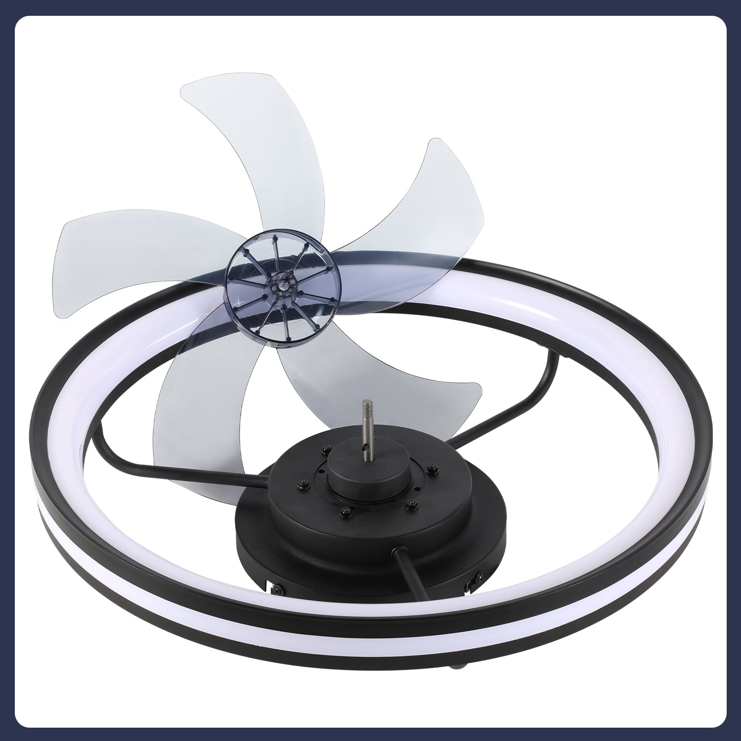SWANEW Deckenventilator Mit Beleuchtung Dimmbar Ventilator Ø50cm, Fernbedienung/APP-Steuerung, 6 Windstufen, Deckenleuchte mit Ventilator