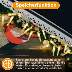SWANEW Solar Eiszapfen Lichterkette, Eisregen Licht,IP44 Außen Fensterbeleuchtung, Weihnachtsdeko
