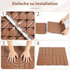 SWANEW PP Balkonfliesen Set 30x30cm, Terrassenfliesen, Klickfliesen