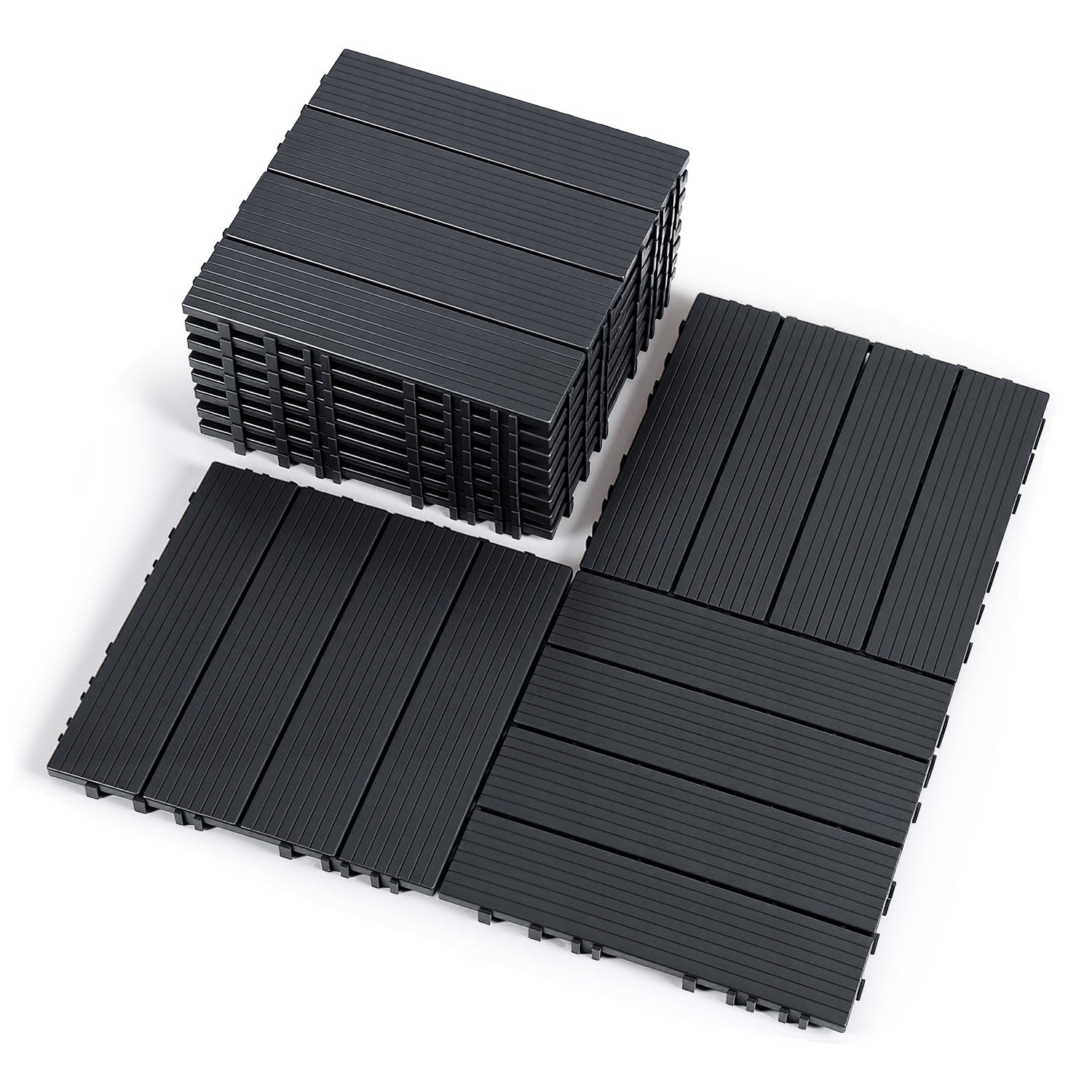 SWANEW PP Balkonfliesen Set 30x30cm, Terrassenfliesen, Klickfliesen