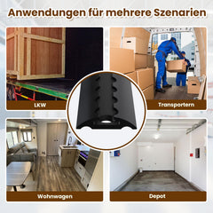 SWANEW Airlineschienen, Zurrschienen Alu halbrund mit Zurrösen und Endkappen, schwarz