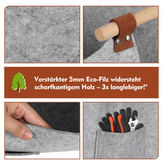 SWANEW Filzkorb, Brennholzkorb, Brennholztasche, Kaminholzkorb