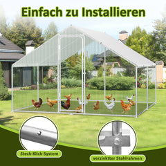 Hühnerstall Freilaufgehege 3x2x2m Stahlrahmen