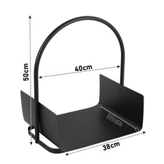 SWANEW Holzkorb für Kaminholz Metall, Tragbarer Kaminholzkorb, Brennholzregal